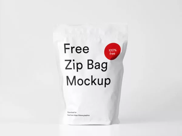 Free Zip Bag Mockup