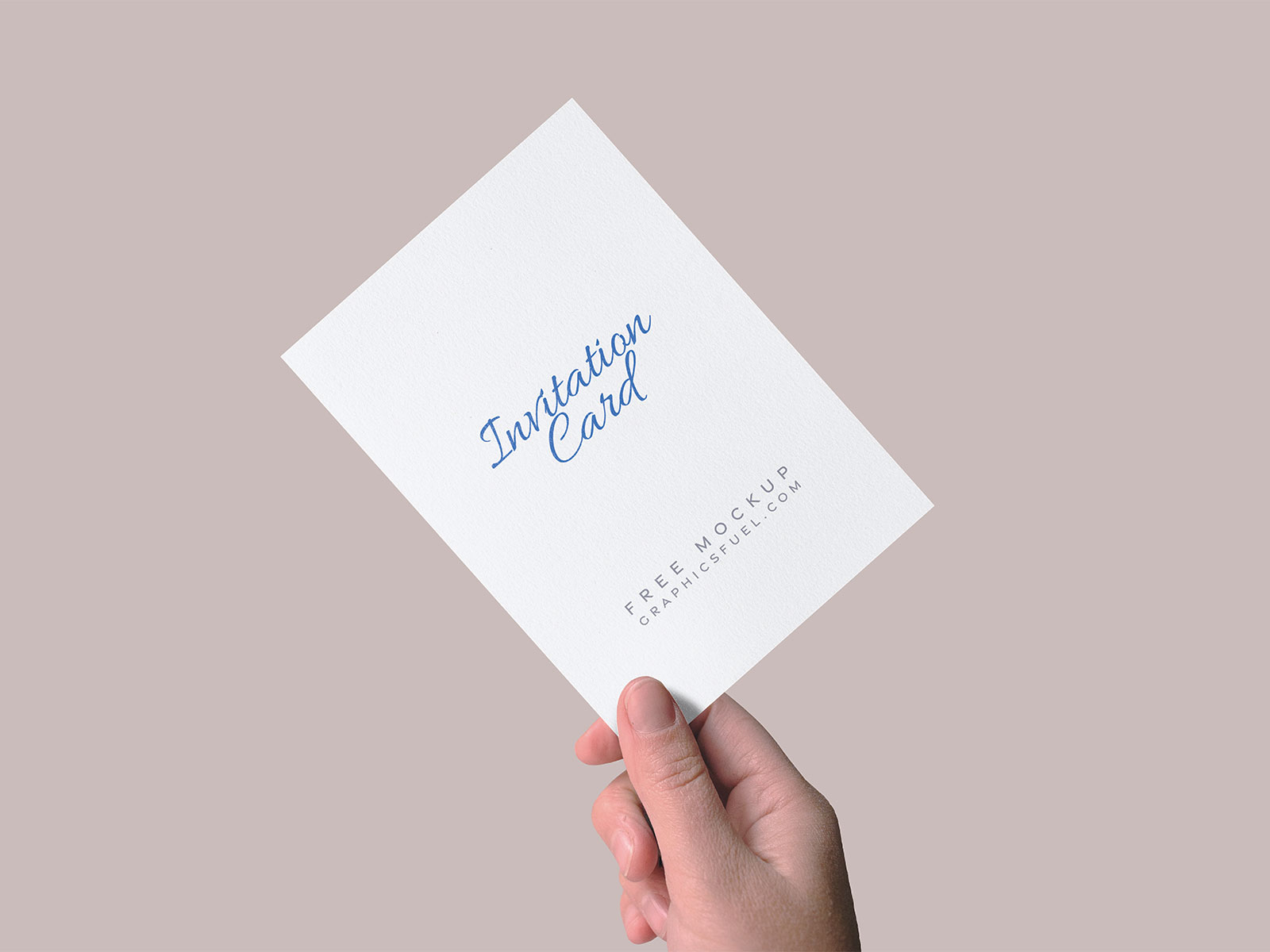 Hand Holding Invitation Card Free Mockup