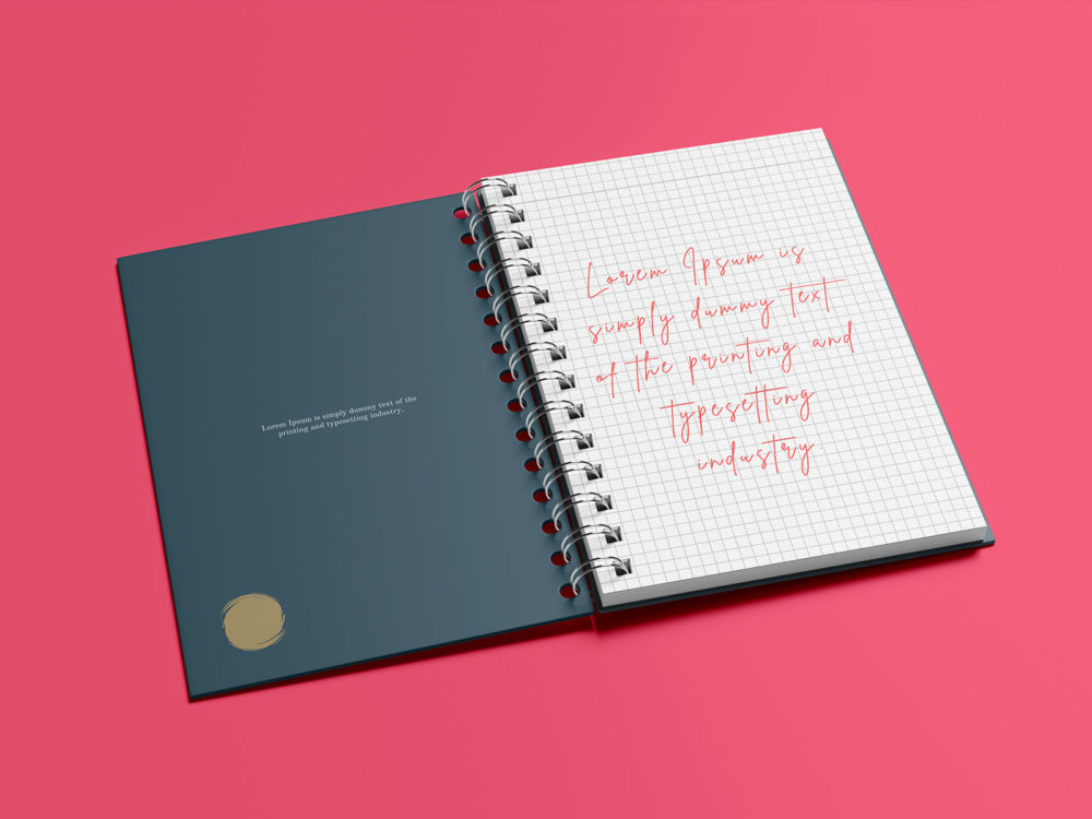 Open Spiral Notebook Free Mockup