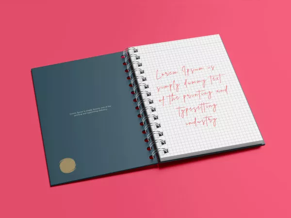 Opened Spiral Notebook Mockup