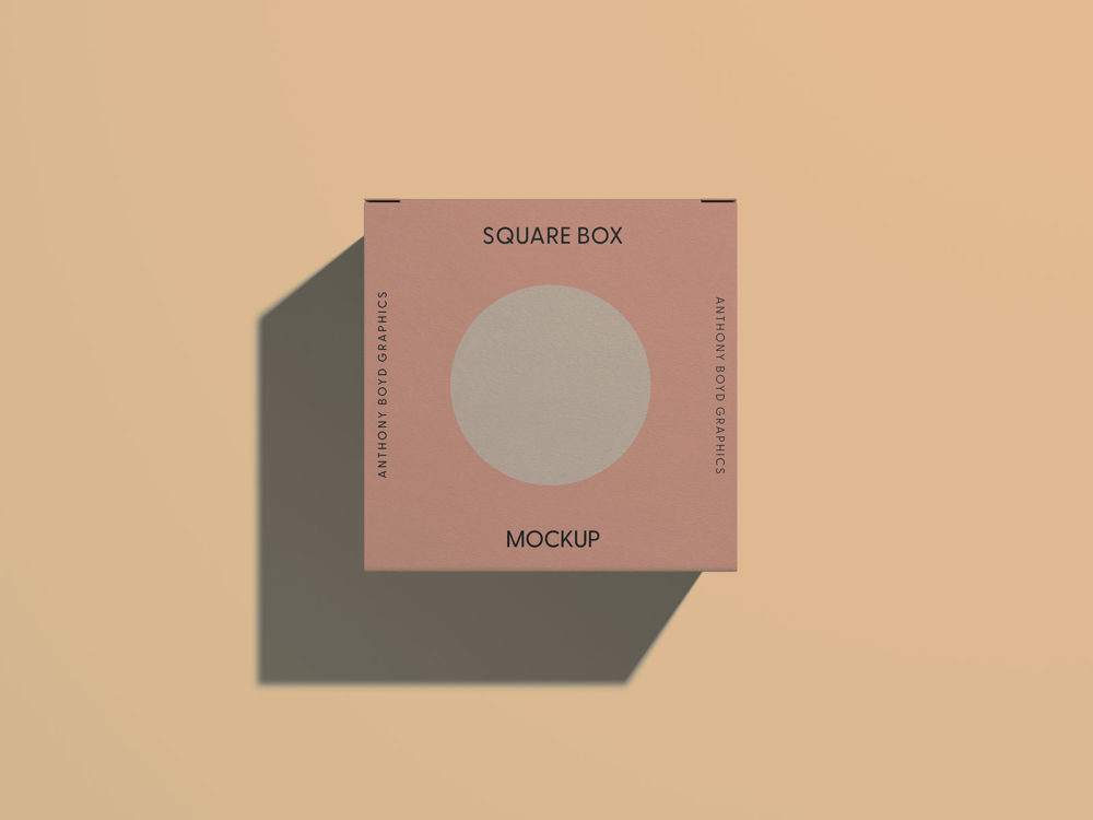 Square Box Free Mockup Top View