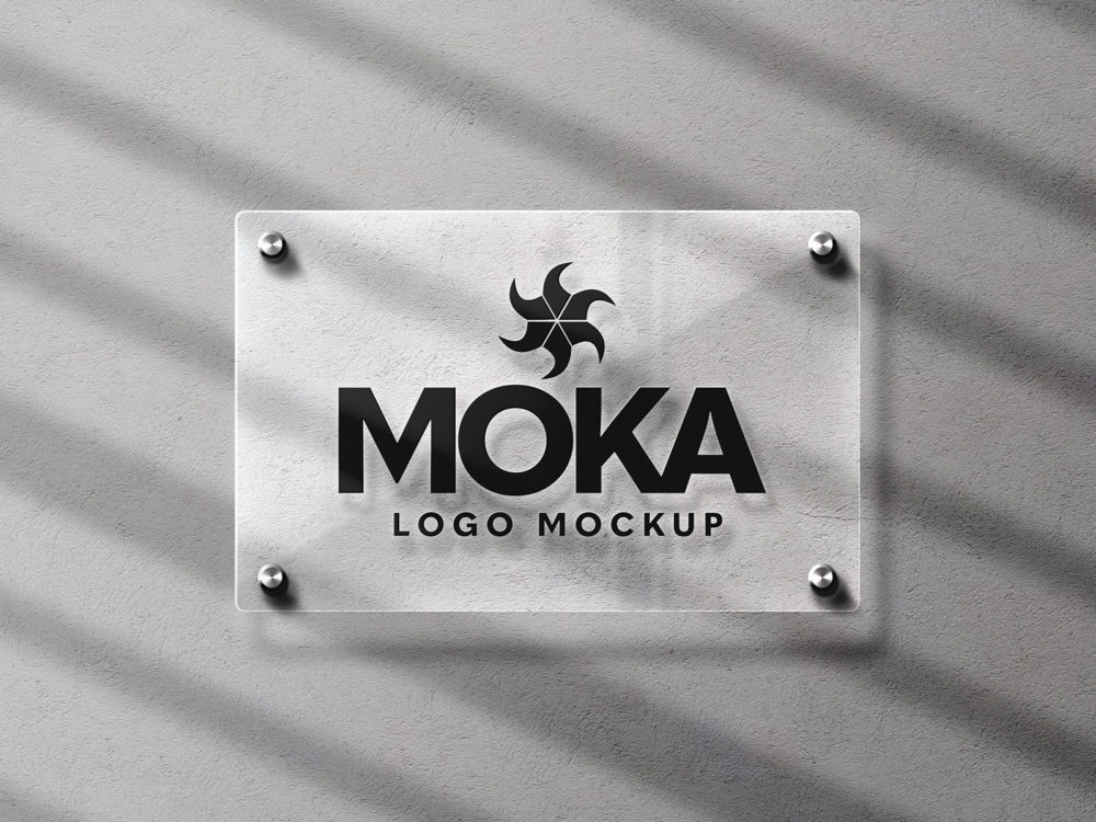 Transparent Glass Sign Logo – Free Mockup