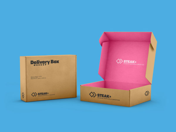 Delivery Shipping Box Free Mockup