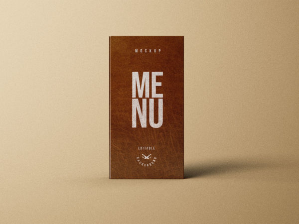 Leather Restaurant Menu Cover Free Mockup