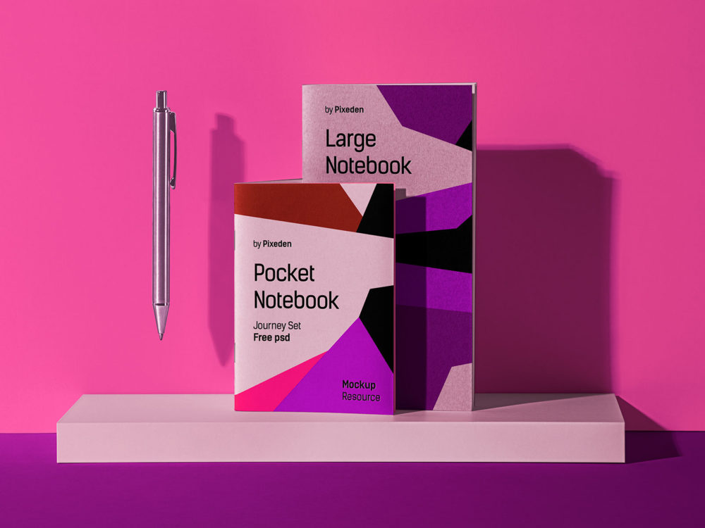 Notebook Stationery Free Mockups