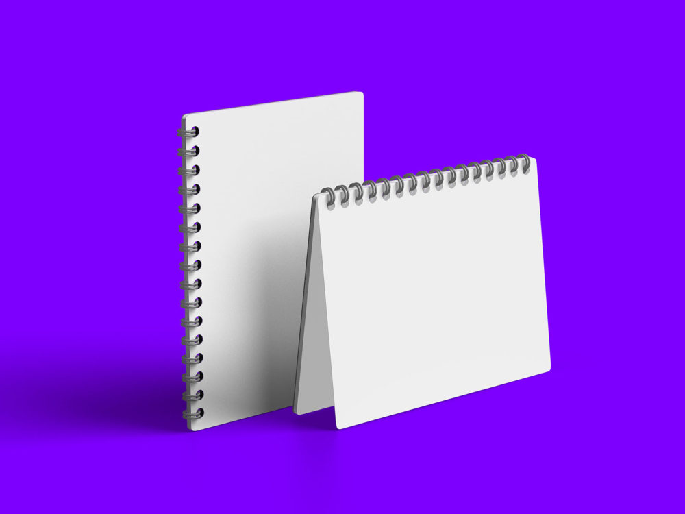 Spiral A5 Notebook Free PSD Mockup