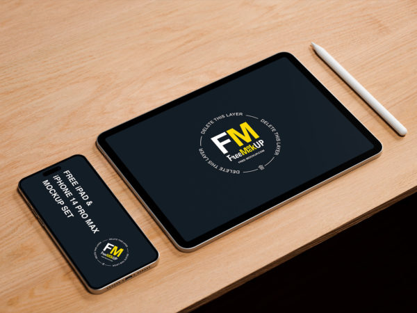 iPad Pro and iPhone 14 Pro Max Free Mockups