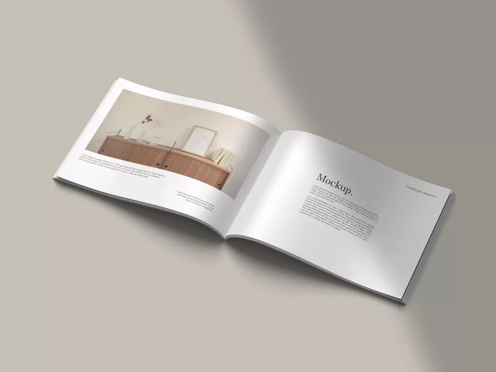 A4 Landscape Magazine Mockup Free Template