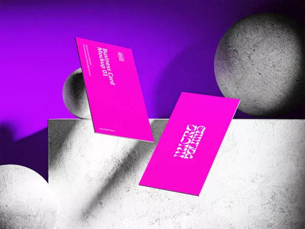 Floating Business Card Mockup