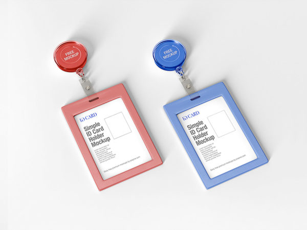 Free Simple ID Card Holder Mockup