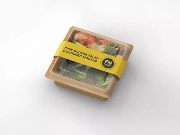 Square Salad Container Mockup