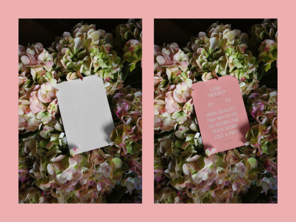 Invitation Card Surrounded Flowers Free Mockup