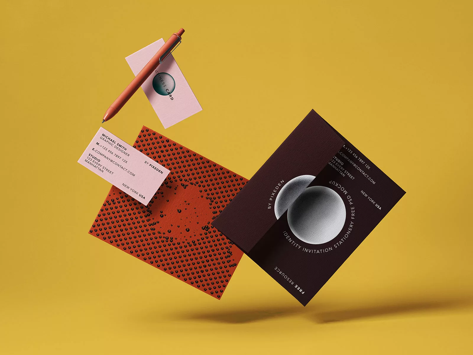 Stationery Invitation Free Mockups Set The Free Mockup