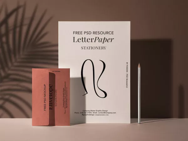 Brand Paper with Envelope – Stationery Mockup