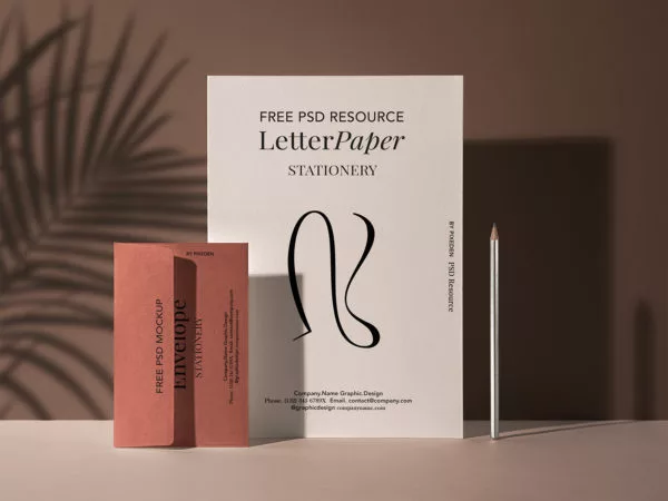 Brand Paper with Envelope – Free Stationery Mockup