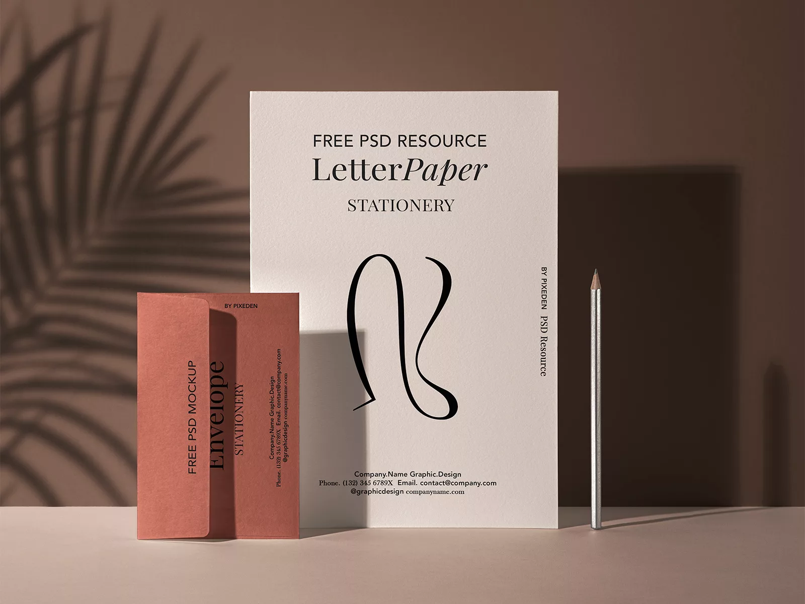 Brand Paper with Envelope Free Stationery Mockup