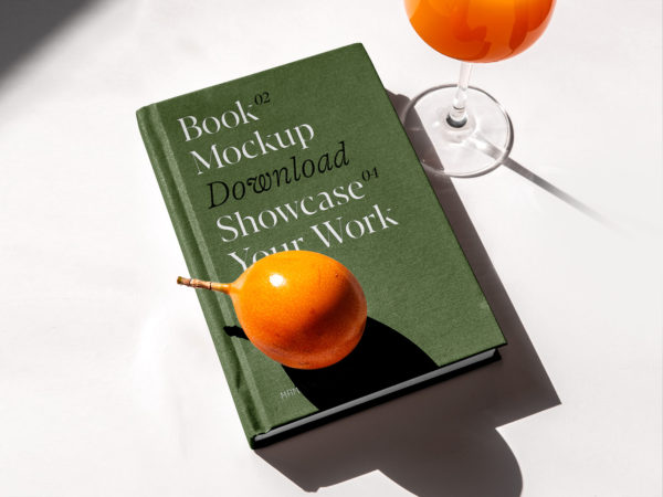 Free Book Cover Mockup on a Table