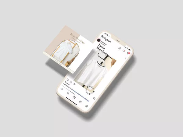Free iPhone with Insta Post Mockup