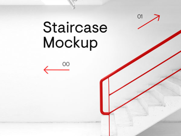 Front View of the Building Staircase Free Mockup