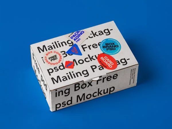 Mailing Packaging Cardboard Box Mockup