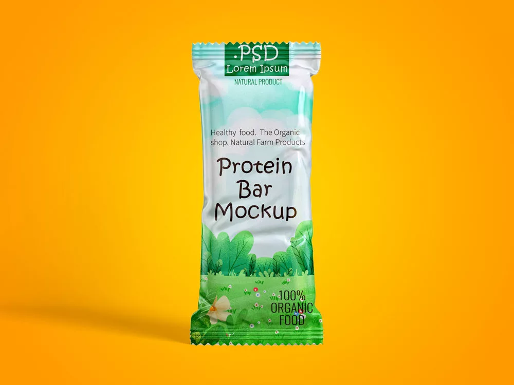 Protein Bar Packaging Free Mockup