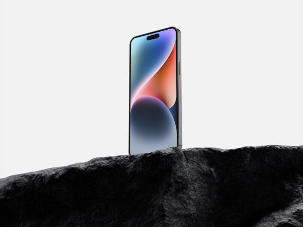 iPhone 14 Pro Max on a Rock Free Mockup