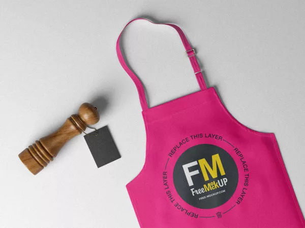 Apron and Spices Label Tag Branding Mockup