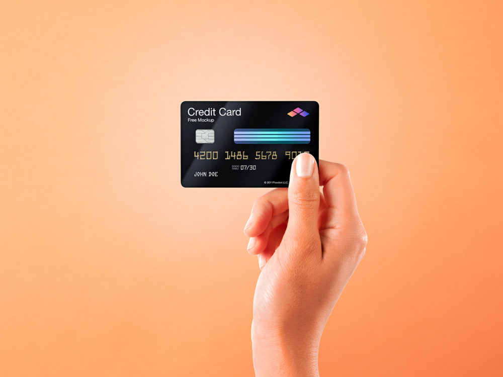 Hand Holding Credit Card Mock-Up