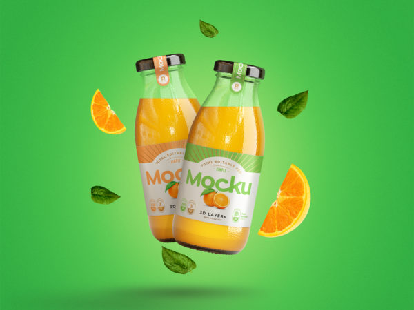 Juice Bottle Free Mock-Up Packaging