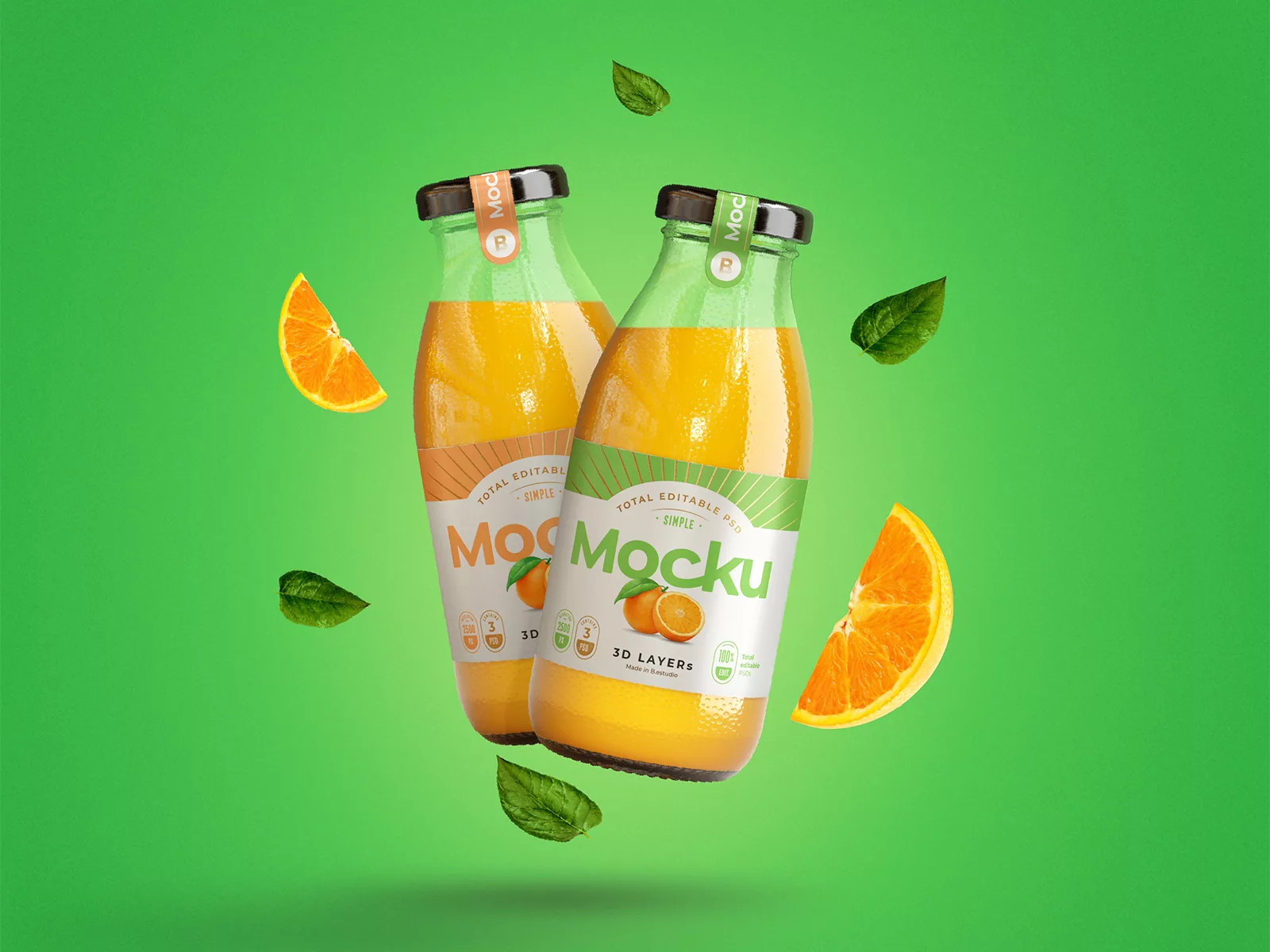 Orange juice bottle mockup - Smarty Mockups