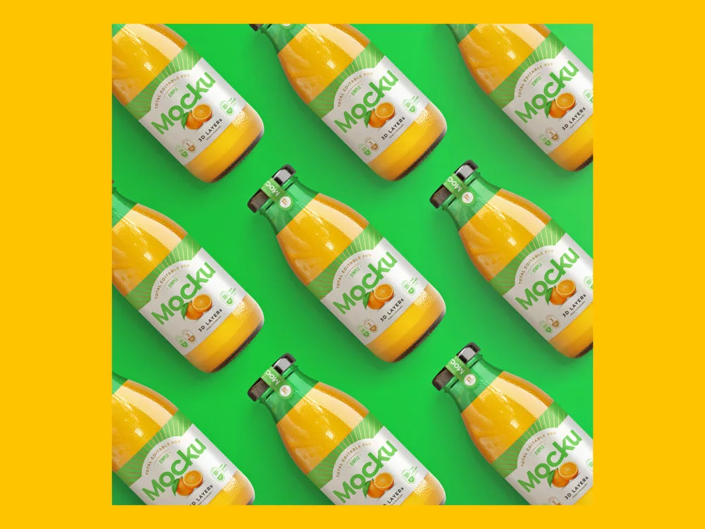 Juice Bottle Free Mock-Up Packaging