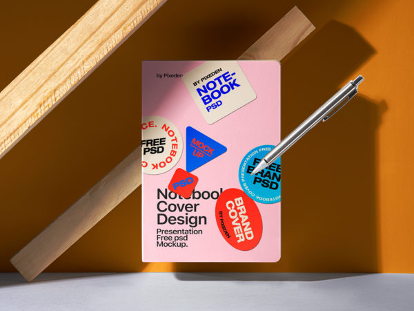 Notebook Cover Design Presentation – Free PSD Mockup