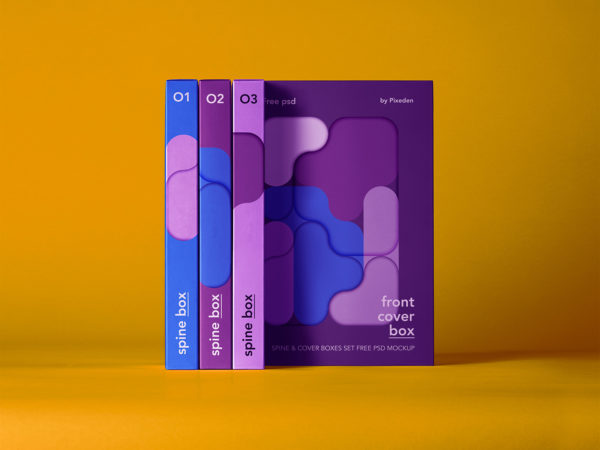 Spine Cover Boxes – Free Box Mockup Set