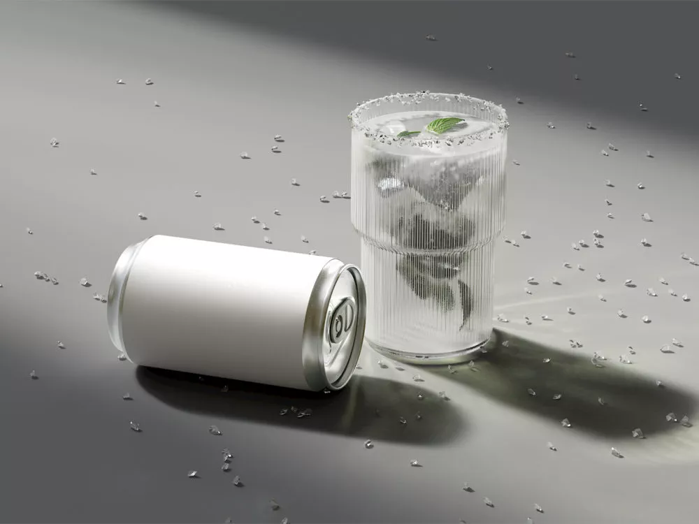Tin Can Free Drink Packaging Mockup