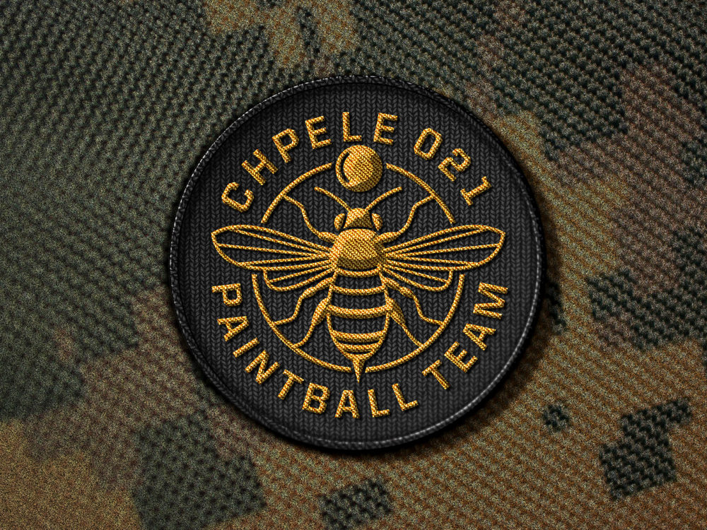 Camo Circular Patch Logo Free Mock-Up