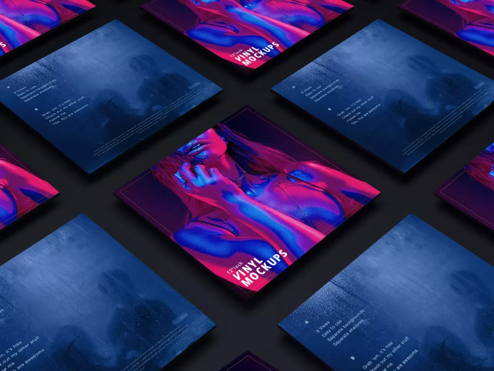 Free 12-Inch Vinyl Mock-Ups (8 PSD Files)