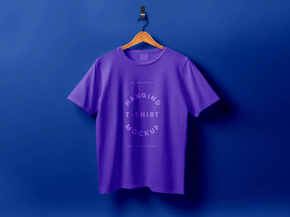 Hanging T-Shirt Clothing Free Mockup