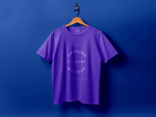 Hanging T-Shirt Clothing Free Mockup