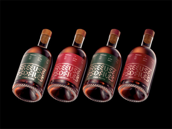 Spirits / Liquors Alcoholic Beverage Bottle Mock-Up Set