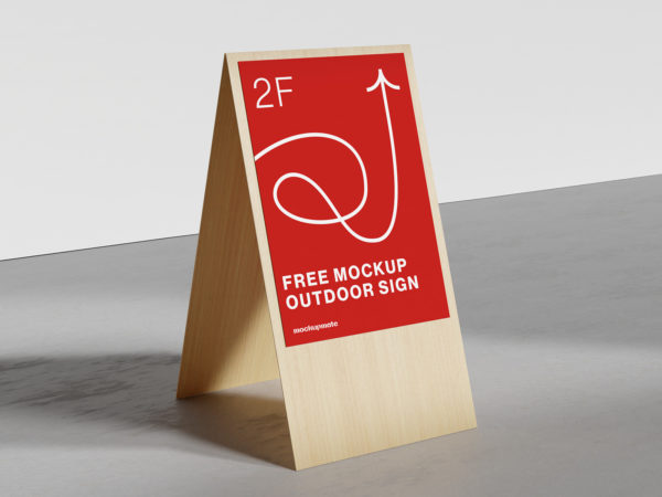Free Outdoor A-Stand Sign Mockup
