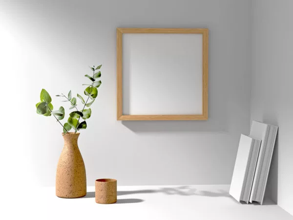 Wooden Square Picture Frame Mockup