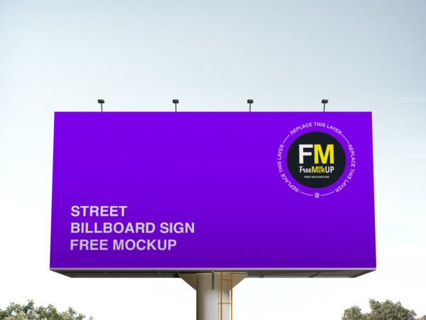 Street Billboard Sign Free Mockup