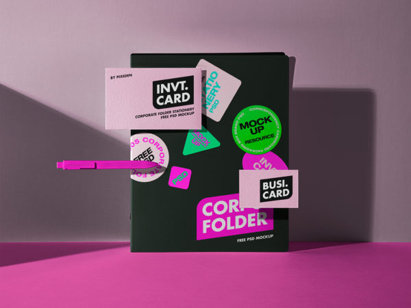 Brand Folder Stationery Mockup Free