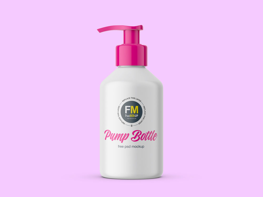 Cosmetic Pump Bottle Mockup Free PSD