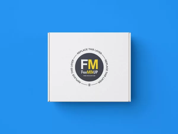 Delivery Box Mockup Top View Packaging