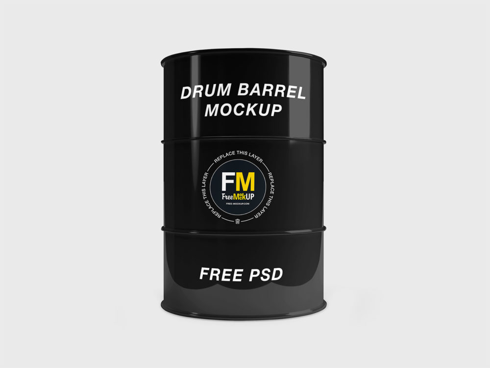 Drum Barrel Mockup Free PSD Template
