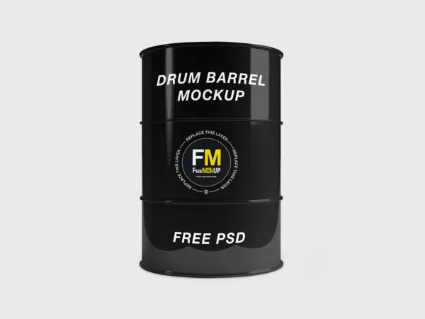Drum Barrel Mockup PSD Template