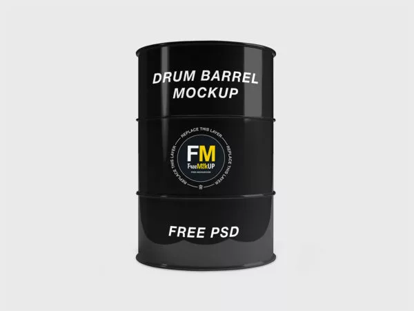 Drum Barrel Mockup PSD Template