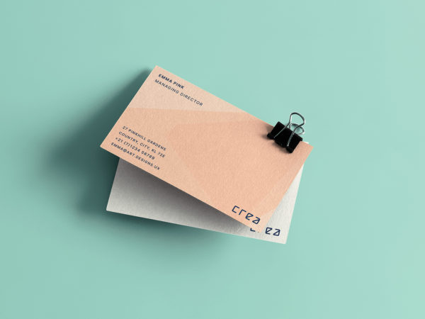 Free Business Card Mockup in Binder Clips