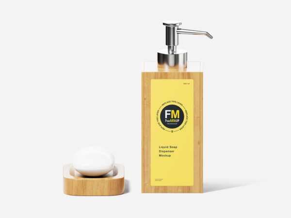 Free Pump Bottle Soap Dispenser Mockup